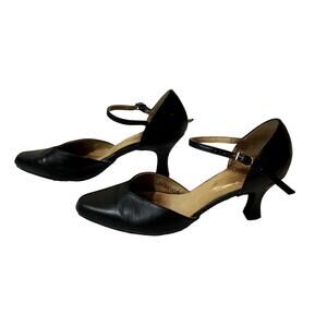 Freed of London Ladies Dance Shoes Size 5 Black Leather Mary Jane